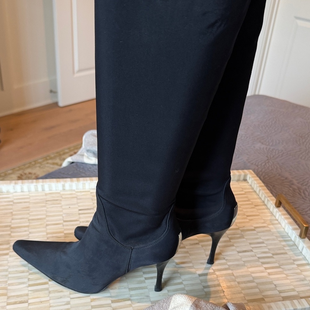 Donald Pliner black Knee-High Stiletto Boots - Picture 2 of 5